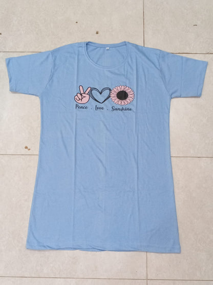 Sky Sunshine Printed Blue Long T Shirt