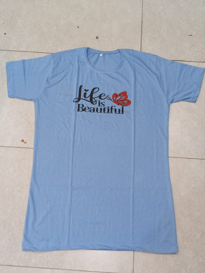 Sky Sunshine Printed Blue Long T Shirt