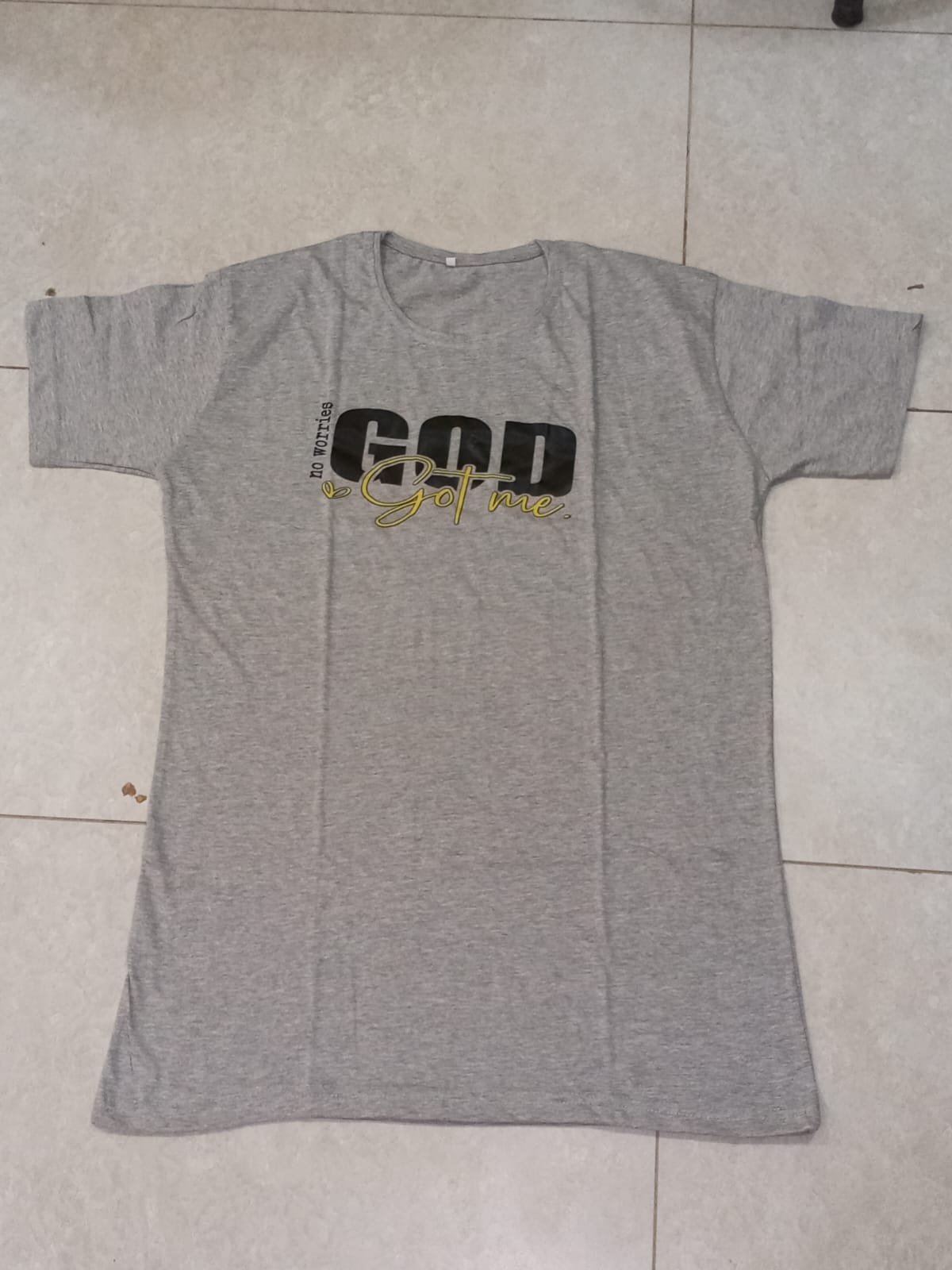 Fearless Printed Grey Long T Shirt