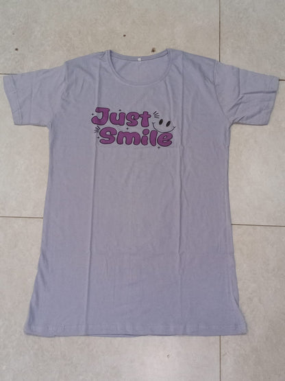 Love More Printed Blue Long T Shirt