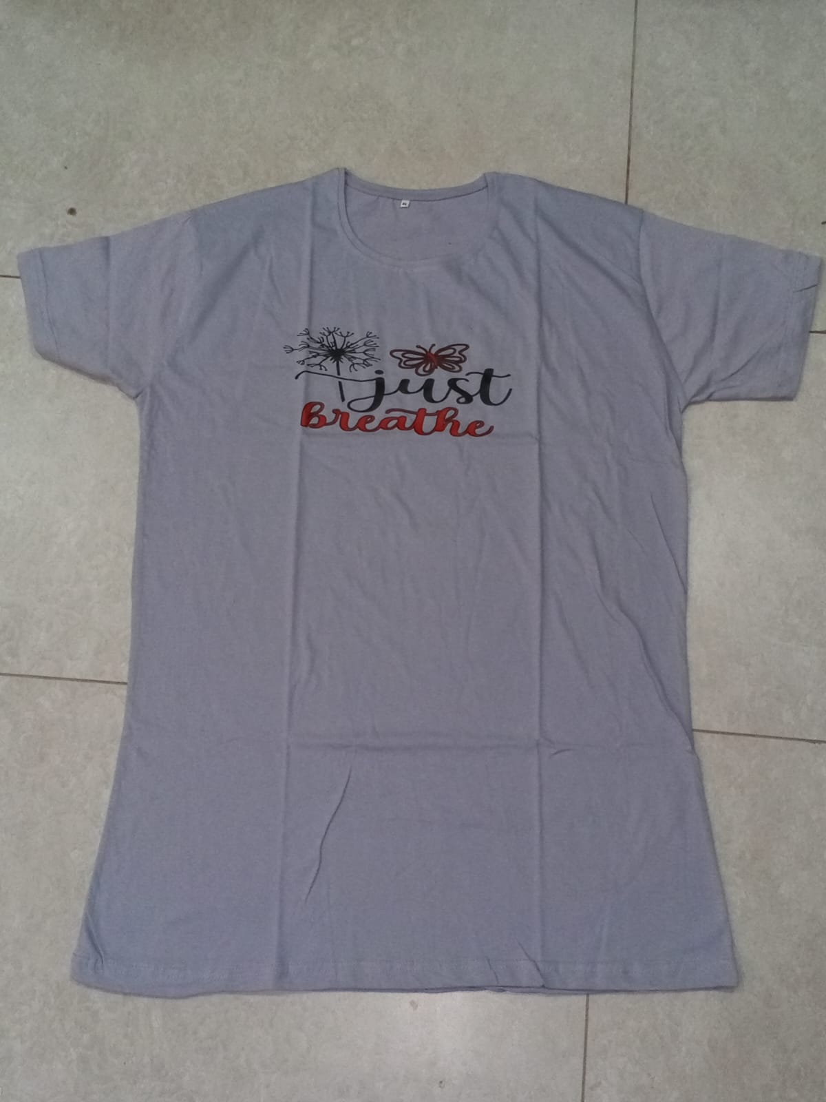 Love More Printed Blue Long T Shirt