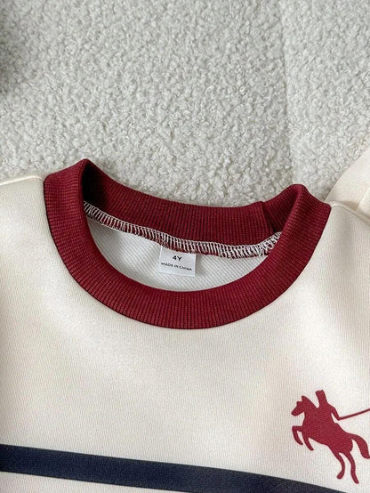 Horse Rider Printed Kids Winter Suit