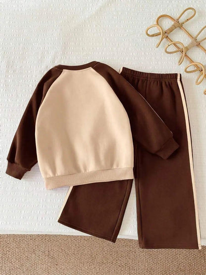 Brown Bow Printed Kids Winter Suit