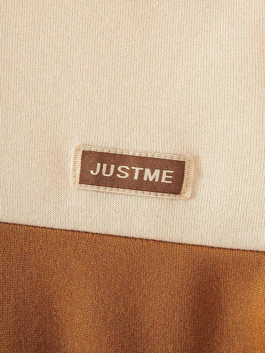 Justme Cream Contrast Printed Kids Winter Suit