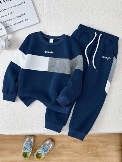 Simple Letter Printed Kids Winter Suit