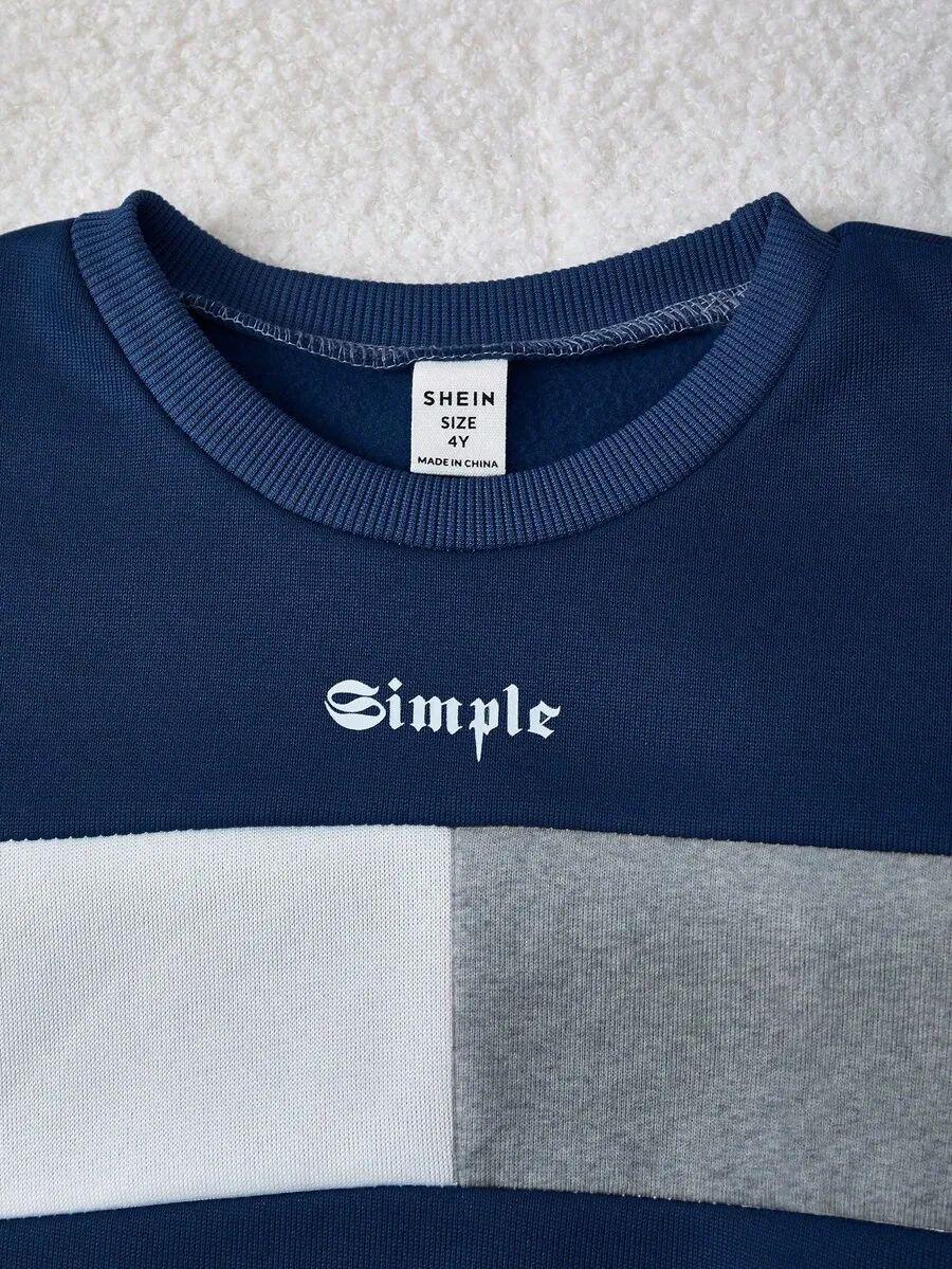 Simple Letter Printed Kids Winter Suit