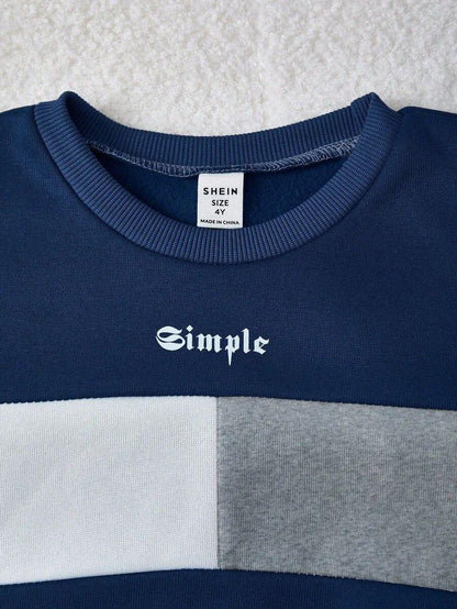 Simple Letter Printed Kids Winter Suit