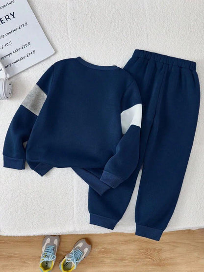 Simple Letter Printed Kids Winter Suit