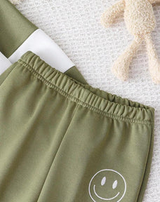 Smiley Face Pocket Printed Kids Winter Suit