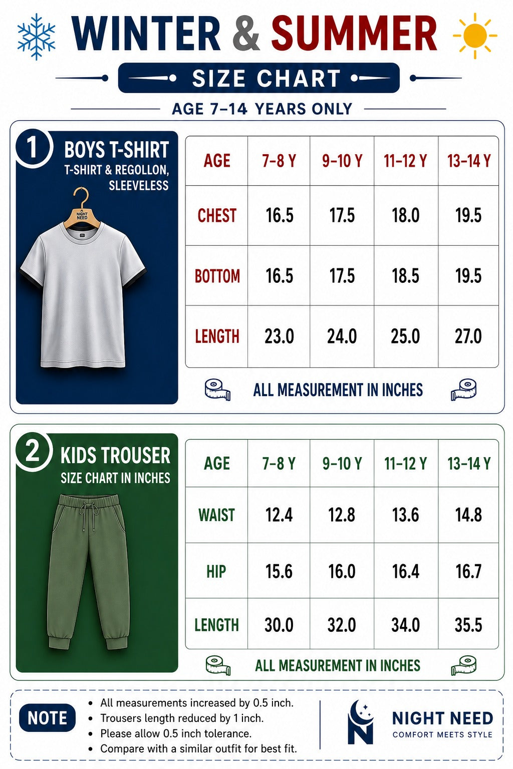 Size chart