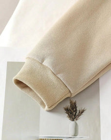Beige with Black Bow Printed Kids Winter Suit (7-14 Years)