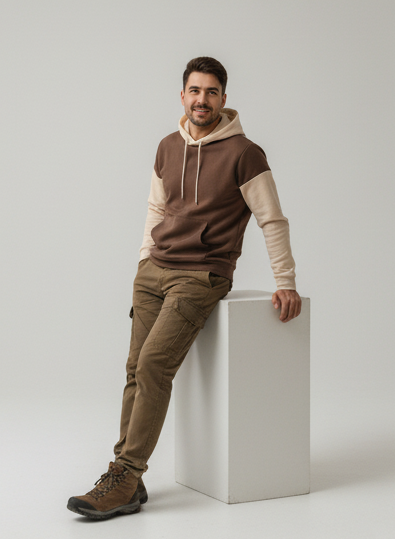 Winter Coffee With Cream Basic Hoodie For Men