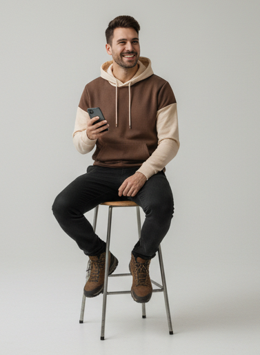 Winter Coffee With Cream Basic Hoodie For Men