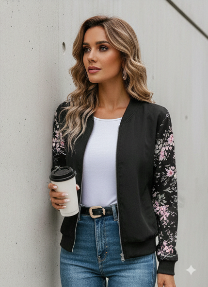 Winter Fleece Floral Printed Jacket For Women