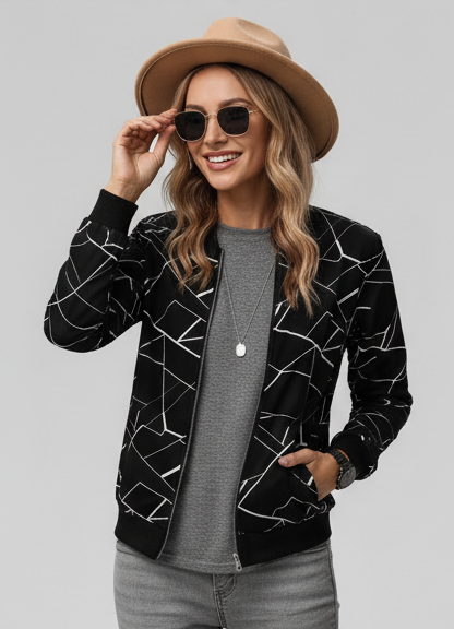 Winter Geo Printed Jacket For Women