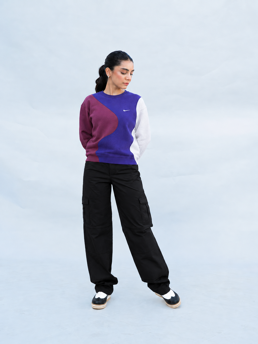 Winter Purple Multi Color Sweatshirt For Women