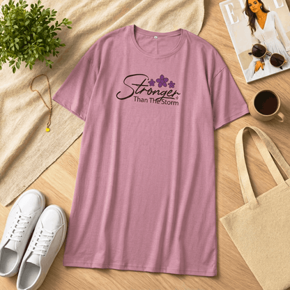 Stronger Storm Printed Pink Long T Shirt