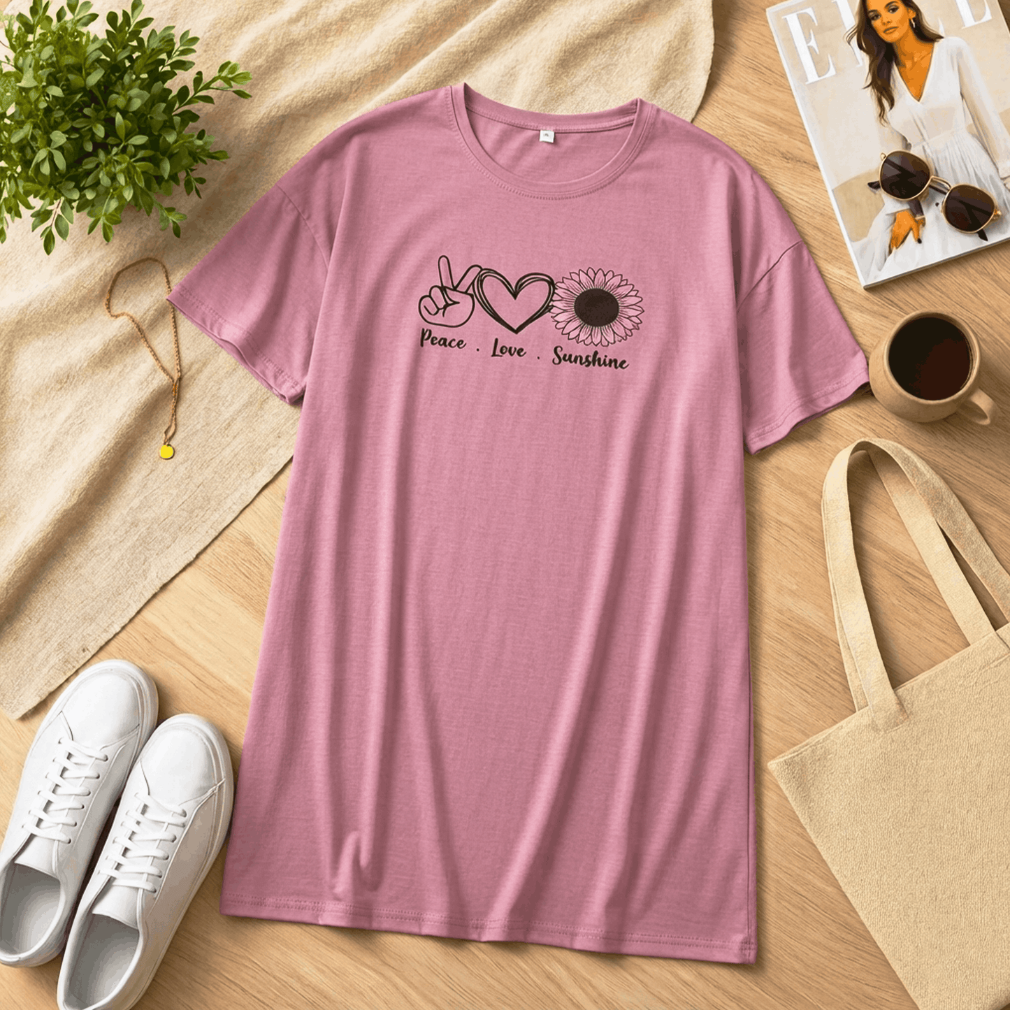 Stronger Storm Printed Pink Long T Shirt