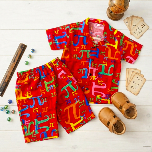 Music Play Kids Linen Half Sleeve Tee & Shorts Set