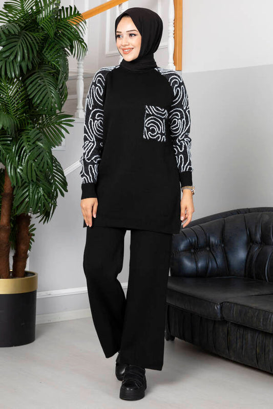 Winter Wood Printed Style Long Sleeves 2 PCs Co-Ord Set