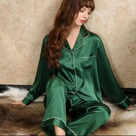 Green Silk Pj Set