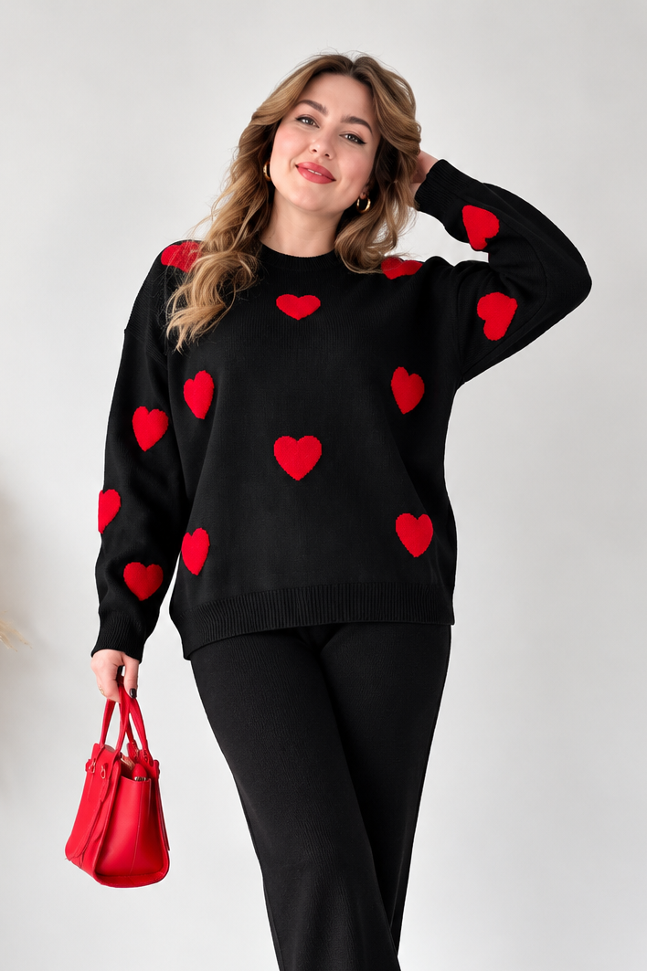 Winter Heart Printed 2 PC Co-Ord Set