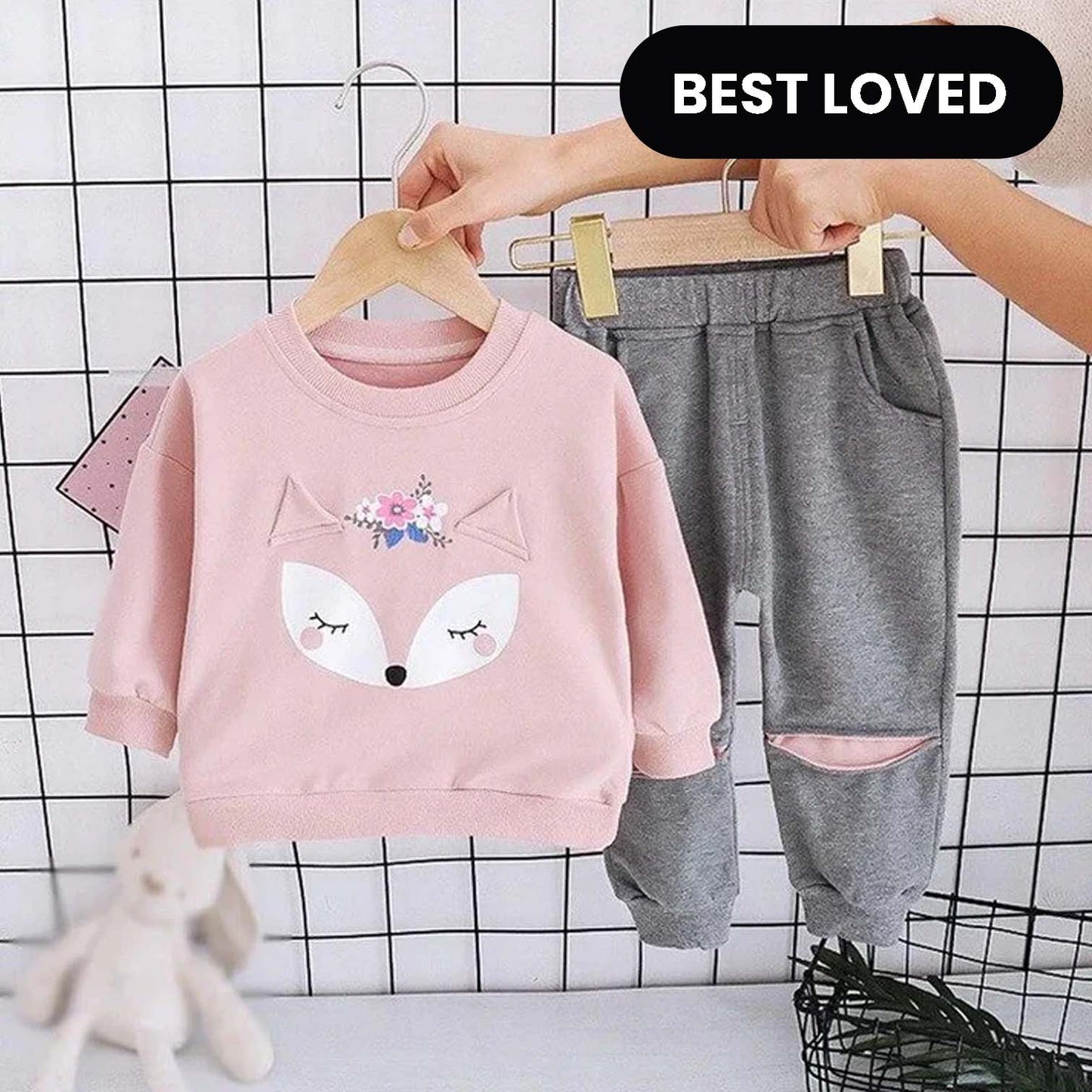 Pink Fox Printed Kids Winter Suit (Each)