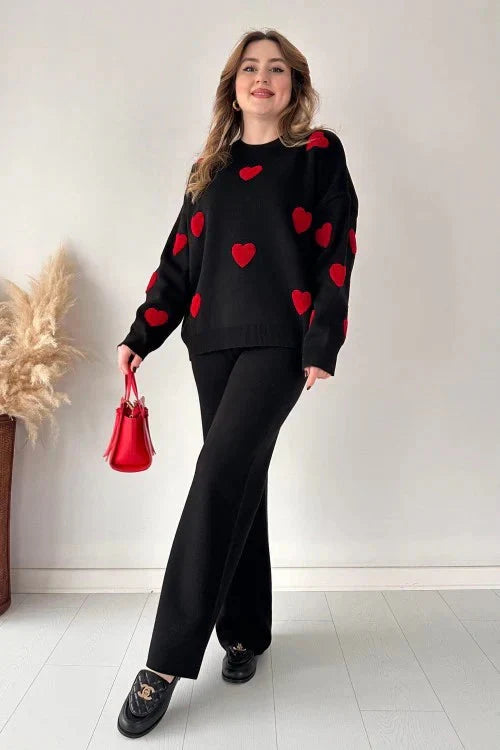 Winter Heart Printed 2 PC Co-Ord Set