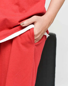 Red Pipen Stylish Night Suit