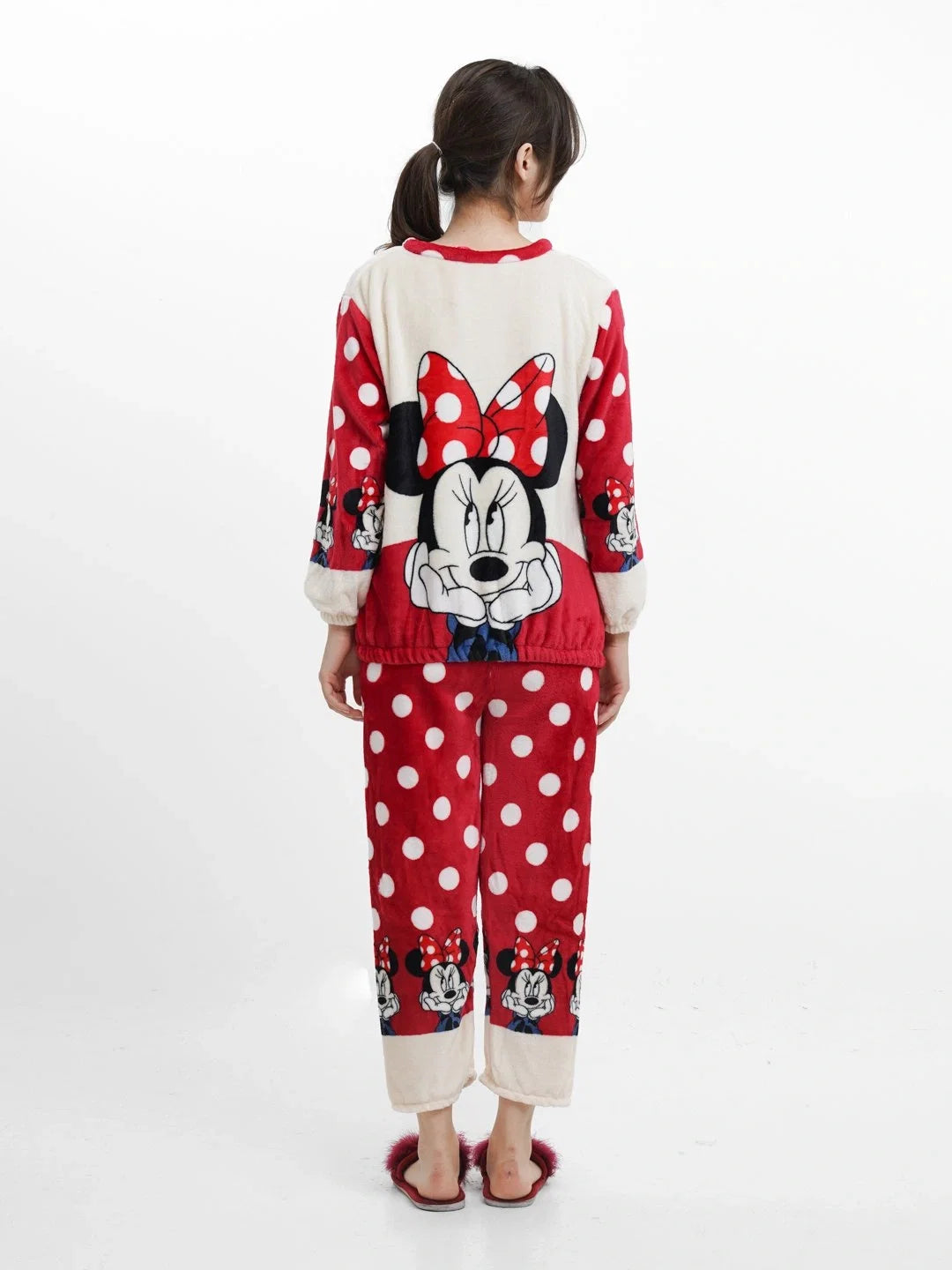 Winter Premium Fleece Red Minnie Mouse Printed Night Suit