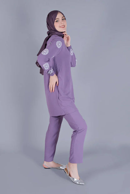Winter Flower Printed Long Sleeves 2 PCs Co-Ord Set