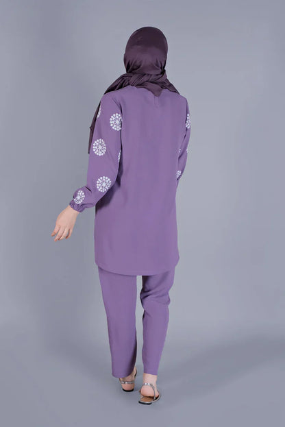 Winter Flower Printed Long Sleeves 2 PCs Co-Ord Set