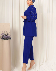 Winter Blue Diamond Printed Co-Ord Set