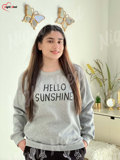 Winter Hello Sunshine Printed Night Suit