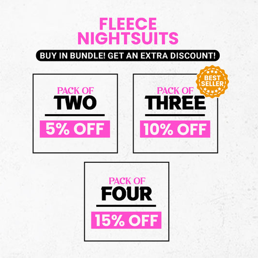 Women Fleece Night Suit Bundle (Extra Discount)