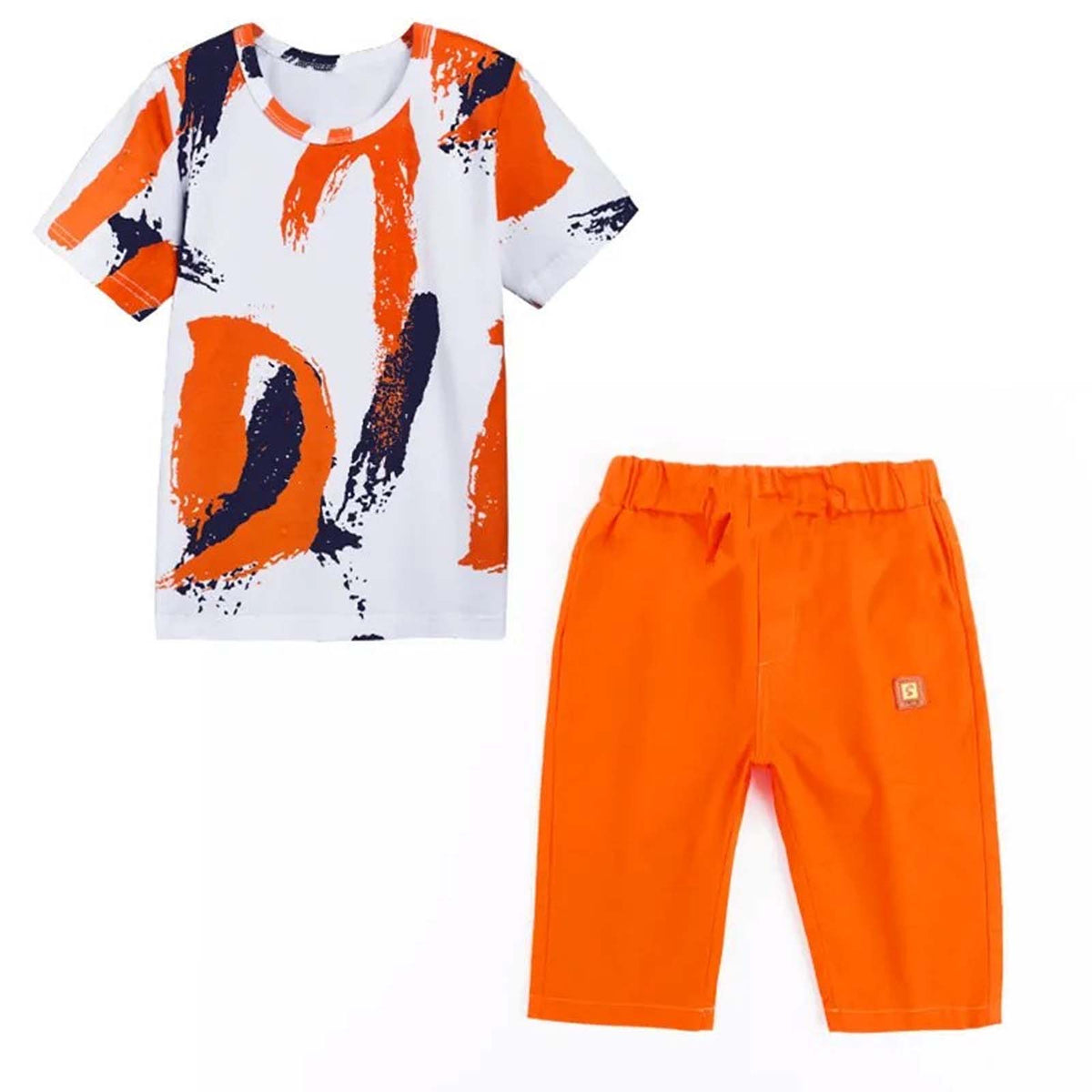 Orange Rainbow Half Sleeve Kids Suit (Each)